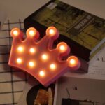 2 x pilas AA alimentadas por fiesta Festival mesa boda lámpara luz nocturna, Small Crown(Pink)