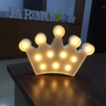 2 x pilas AA alimentadas por fiesta Festival mesa boda lámpara luz nocturna, Small Crown(White) - Imagen 2