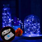 20 LED SMD 0603 IP65 Pilas de botón CR2032 impermeables, 2m Blue Light