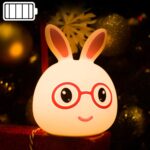 Lámpara de decoración LED con pilas creativa, regalo novedoso, Smile Pink Rabbit/Battery-Powered