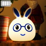 Lámpara de decoración LED con pilas creativa, regalo novedoso, Smile Blue Rabbit/Battery-Powered
