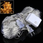 Luz de cadena reticular de 200 LED con junta final y controlador multifunción, enchufe de EE. UU., CA 110 V, Warm White US Plug
