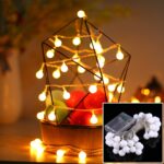 Cadena de luces con 40 LED, 3 pilas AA, 3 modos, CC 4,5 V, 4m Warm White