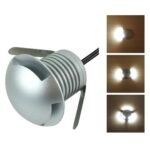 3W LED Lámpara enterrada polarizada incorporada IP67 Lámpara de concha de tortuga impermeable Lámpara de césped de jardín al aire libre, Luz roja / azul / verde Q3 Luz de tres vías