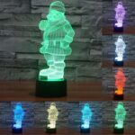 Luz LED de control de interruptor táctil 3D estilo Santa Claus, Decoloración de 7 colores Lámpara estéreo visual creativa Lámpara de escritorio Luz de noche
