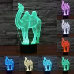Luz LED de control de interruptor táctil 3D estilo camello, Decoloración de 7 colores Lámpara estéreo visual creativa Lámpara de escritorio Luz de noche