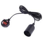 Portalámparas con tapa de alambre E27, toma de corriente para lámpara con cable de extensión de 1,8 m, enchufe grande para Reino Unido, Big UK Plug, 1.8m