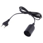 Portalámparas con tapa de alambre E27, toma de corriente para lámpara con cable de extensión de 1,2 m, enchufe pequeño para Reino Unido, EU Plug, 1.5m