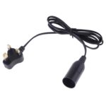 Portalámparas con tapa de alambre E14, toma de corriente para lámpara con cable de extensión de 1,2 m, enchufe pequeño para Reino Unido, Small UK Plug, 1.2m