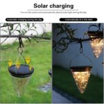 Lámpara colgante cónica de luz de estrella de energía solar IP55 Luz de decoración de jardín al aire libre impermeable - Imagen 4
