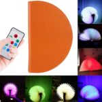 Luz nocturna semicircular de carga USB portátil creativa con control remoto, Semicircle (Brown)
