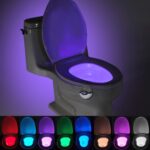 Detector para asiento de baño de inodoro doméstico, luz multimodo de 7 colores