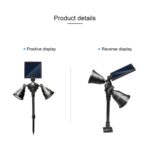 Foco LED de robot con energía solar Luz de sensor inteligente de doble cabeza para césped al aire libre - Imagen 5