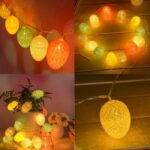 3,5 m 110V 20 LED hilo de algodón Color huevo lámpara cadena Pascua fiesta hogar luz decorativa, 3.5m 110V - Imagen 3