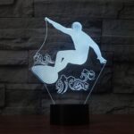 Lámpara de mesa colorida de la luz de la visión de la forma 3D del montar a caballo de la resaca, versión del tacto del USB