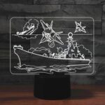 Lámpara de mesa de luz LED colorida con forma de grupo de avión 3D, versión de control remoto de 16 colores