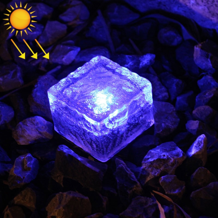 LED5960BL.jpg Lámpara de decoración de jardín con luz LED enterrada para exteriores de vidrio templado con energía Solar resistente al agua IP68 con panel Solar de 0,2 W - Imagen 1