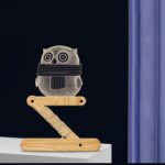 0.5W Niños Dormitorio Búho Lámpara de madera plegable Luz de noche 3D (Luz cálida)