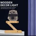 0.5W Niños Dormitorio Búho Lámpara de madera plegable Luz de noche 3D (Luz cálida) - Imagen 2