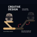 0.5W Niños Dormitorio Búho Lámpara de madera plegable Luz de noche 3D (Luz cálida) - Imagen 3