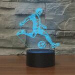 Play Football Black Base Creative 3D LED Luz de noche decorativa, versión de control remoto de 16 colores