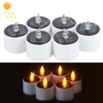 Lámpara de vela de energía solar de 6 piezas, Luz de noche de atmósfera de ahorro de energía de luz blanca cálida LED