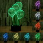 Luz LED de control de interruptor táctil 3D estilo globo, Decoloración de 7 colores Lámpara estéreo visual creativa Lámpara de escritorio Luz de noche
