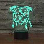 Luz decorativa de la noche de 3D LED creativa base negra del perro, recargable con el botón del tacto - Imagen 2