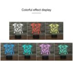Luz decorativa de la noche de 3D LED creativa base negra del perro, recargable con el botón del tacto - Imagen 3