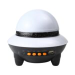 Platillo volador LED, luz de cielo estrellado, Bluetooth, música, proyección de estrellas, luz nocturna con Control remoto, White - Imagen 2