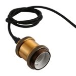 Cabezal de lámpara con adaptador de cable trenzado E27, longitud del cable: 1 m