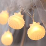 Lámpara decorativa de hadas cálida de estilo adolescente de 20 LED para Navidad, boda, dormitorio, Shell Shape