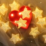 Lámpara decorativa de hadas cálida de estilo adolescente de 20 LED para Navidad, boda, dormitorio, Cracked Star