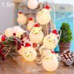 Lámpara decorativa de hadas cálida alimentada por caja, 10 LED, 2 pilas AA, para Navidad, fiesta, dormitorio, 1.5m Snowman Colorful Light, 1.5m Snowman Warm White