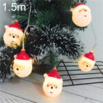 Lámpara decorativa de hadas cálida alimentada por caja, 10 LED, 2 pilas AA, para Navidad, fiesta, dormitorio, 1.5m Santa Claus Warm White