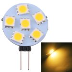 G4 6 LED SMD 5050 72LM 2800-3200K Bombilla de lámpara con base de clavija de luz de ahorro de energía con atenuación continua, DC 12V, G4 6 LEDs SMD 5050 72LM