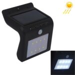 Luz blanca impermeable IP65, Luz de pared con sensor de movimiento solar de 8 LED con panel solar