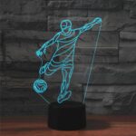 Jugar al fútbol forma 3D lámpara de mesa colorida de la luz de la visión del LED, versión del USB y de la batería - Imagen 2