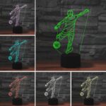 Jugar al fútbol forma 3D lámpara de mesa colorida de la luz de la visión del LED, versión del USB y de la batería - Imagen 3