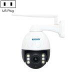 ESCAM Q5068 H.265 5MP Pan / Tilt / 4X Zoom WiFi Cámara IP impermeable, compatible con ONVIF conversación bidireccional y visión nocturna, enchufe AU, US Plug