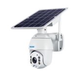 ESCAM QF480 Versión UE HD 1080P IP66 Cámara IP PT con panel solar 4G a prueba de agua con batería, compatible con visión nocturna / detección de movimiento / tarjeta TF / audio bidireccional, with Battery(EU Version)
