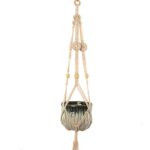 Macetas colgantes tipo macramé tipo S001, decoración interior, exterior, cuerda trenzada, maceta colgante, soporte para plantas