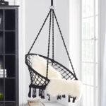 Silla columpio tejida con cuerda de algodón para interiores - Imagen 2