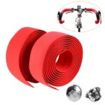 1 par de cinta para manillar de bicicleta de carretera y deportes con corcho + 2 enchufes de barra, 2m Blue