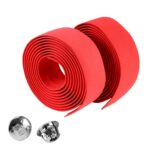 1 par de cinta para manillar de bicicleta de carretera y deportes con corcho + 2 enchufes de barra, 2m Blue - Imagen 2