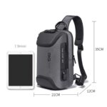 BANGE Bolso de pecho USB de seguridad para hombres Bolso de hombro portátil para exteriores, Shoulder Bag, Outdoor Shoulder Bag - Imagen 4