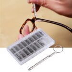 1000 PCS Reloj Gafas de sol Gafas Tornillos Kit de reparación de tuercas con un destornillador