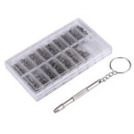 1000 PCS Reloj Gafas de sol Gafas Tornillos Kit de reparación de tuercas con un destornillador - Imagen 2