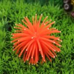 3 PCS Artículos de acuario Decoración TPR Simulación Bola de erizo de mar Coral con punta, Tamaño: S, Diámetro: 7 cm, 7cm
