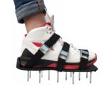 Herramientas de jardín para césped y jardín, zapatos con pinchos para destripador de césped con 6 hebillas de metal, With 6 Metal Buckles (Black)